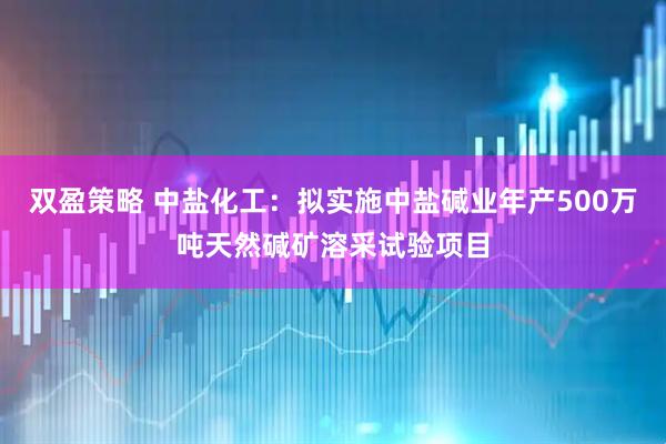 双盈策略 中盐化工：拟实施中盐碱业年产500万吨天然碱矿溶采试验项目